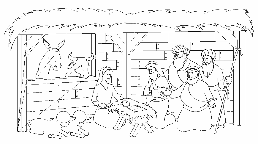 Szopka Bożonarodzeniowa kolorowanki